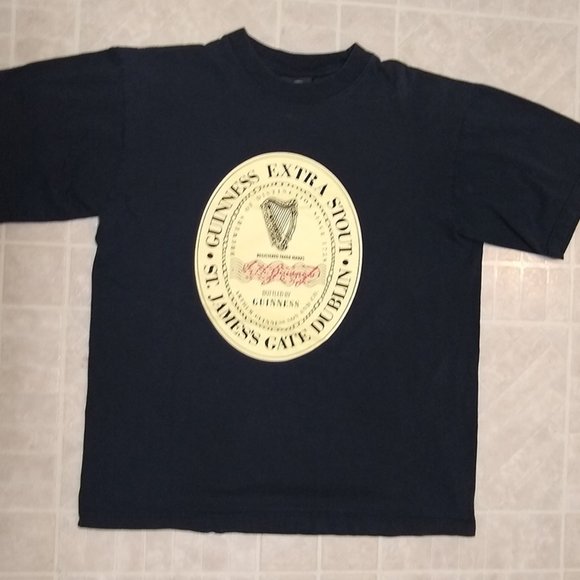 Vintage Adult Guinness Extra Stout Beer T-Shirt - Picture 1 of 2